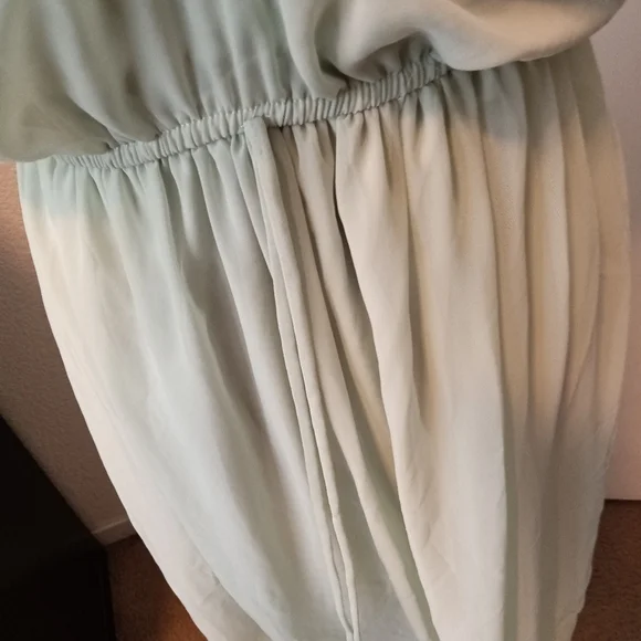 NEW Sweet Storm's Pastel Green Flowy Grecian Maxi Dress - Picture 4 of 5